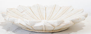 White Marble Open Lotus Flower Shape Large Blow Hand-Carved in India Raj Mughal