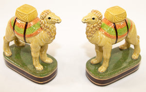 Vintage Porcelain Camel Sculptures Figurines Bookends