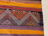 1960s Vintage Flat-Weave Berber Moroccan Rug