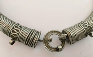 Traditional Silver Torque Necklace Chocker from Rajasthan India