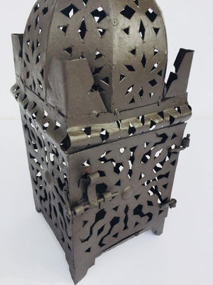 Moroccan Hurricane Metal Candle Lantern Indoor or Outdoor