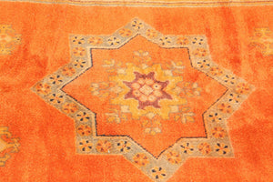 1960s Moroccan Berber Rug Burnt Orange 16ft Long