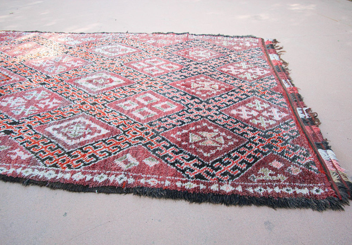 1960s Vintage Moroccan Berber Rug by Berber Tribes, Hand-Woven Wool