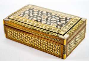 Middle Eastern Moorish Mother of Pearl Inlaid Marquetry Jewelry Box