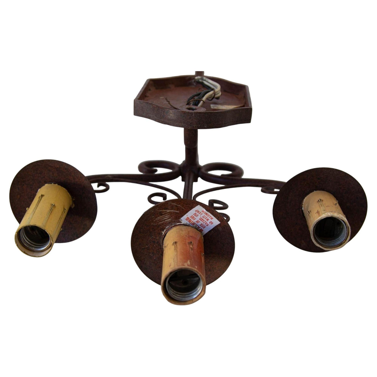 Pair of Vintage Spanish Revival Wrought-Iron Three-Light Wall Sconces — detail view 4