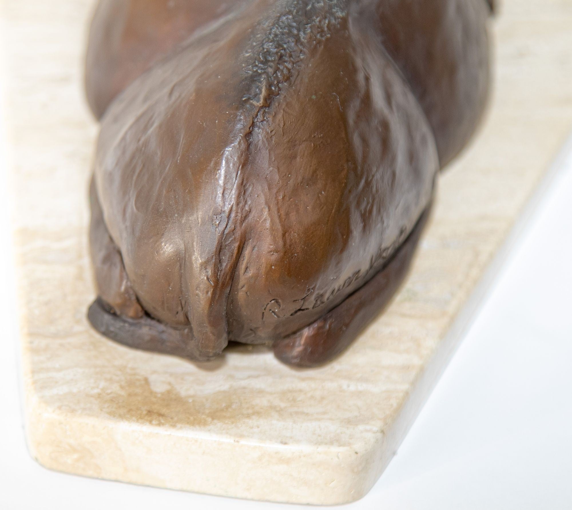 Bronze Resting Camel Sculpture on Marble Stand French School