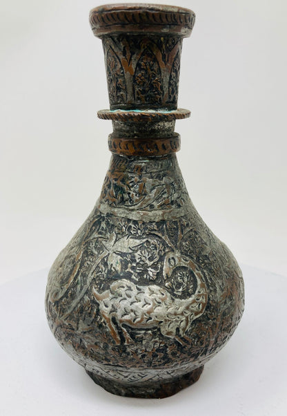 19th Century Tinned Copper Indo-Persian Islamic Vase