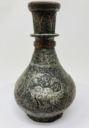 19th Century Tinned Copper Indo-Persian Islamic Vase