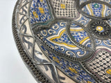 Antique Moroccan Moorish Handcrafted Ceramic Bowl Dish from Fez