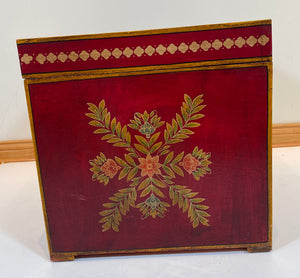 Moroccan Hand Painted Decorative Storage Trunk Chest Side Table