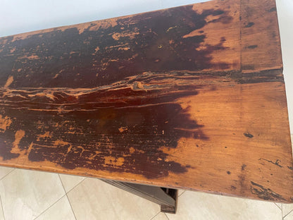 19th Century Chinese Elm Console Table with Hand-Carved Ruyi Motifs — detail view 18