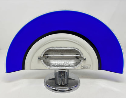 Postmodern Italian Cobalt Blue Murano Glass & Chrome Wall Sconce, 1980s 1 of 7