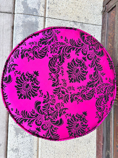 Moroccan Boho Style Pouf in Hot Fuchsia Color