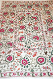 19th C. Suzani Bukhara Uzbekistan Antique Embroidered Islamic Art Textile Susani