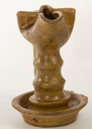 Antique Islamic Persian Nishapur Style Ceramic Glazed Oil Lamp