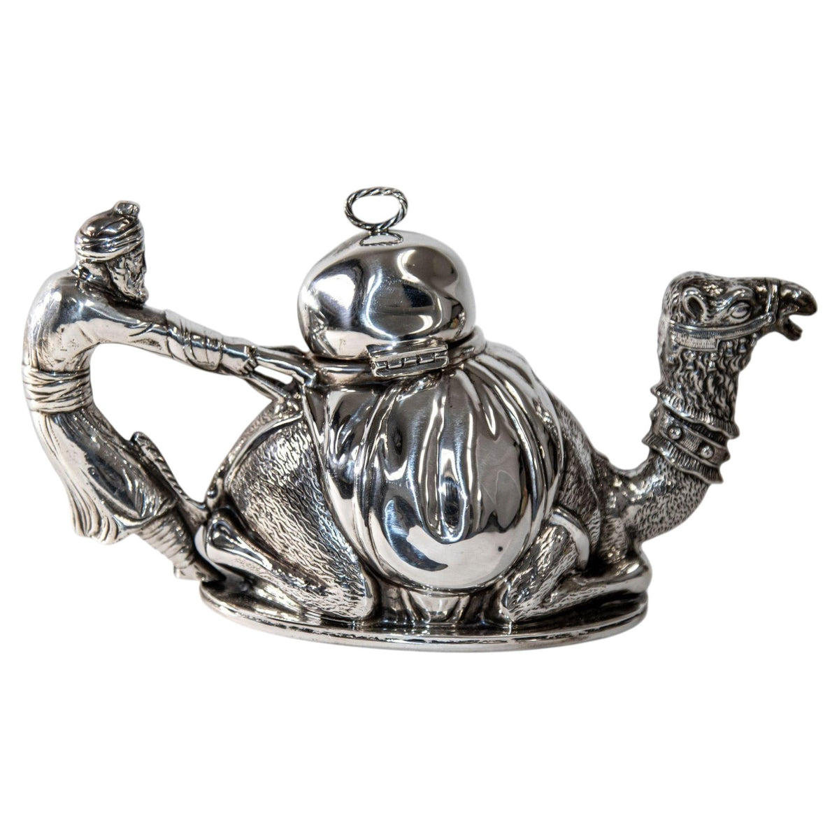 Camel Form "Karawan" Silver-Plated Teapot by Mariage Freres Paris France — detail view 2