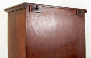 Hand-Carved Arch Bookshelf Wooden Cabinet in Rustic Blue