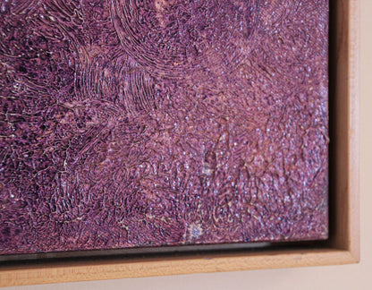 Dove Peace and Arabic Calligraphy Purple and Yellow Oil on Canvas Painting Frame