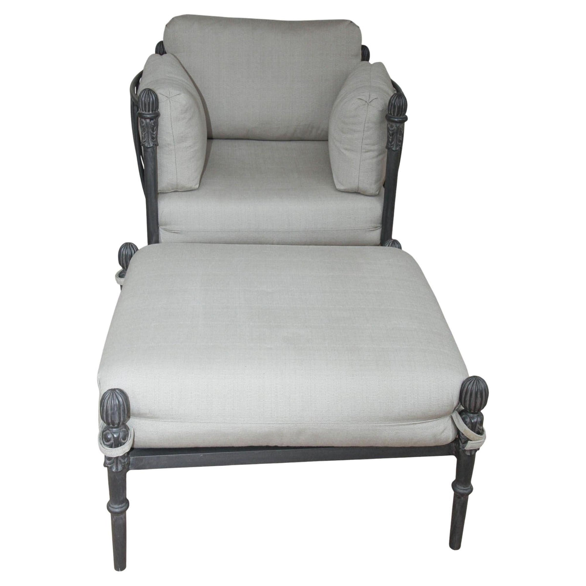 Michael Taylor Style Montecito Bronze Aluminum Lounge Chair & Ottoman, 1980s — detail view 4