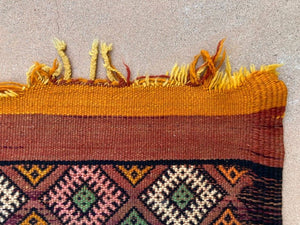 1960s Vintage Flat-Weave Berber Moroccan Rug