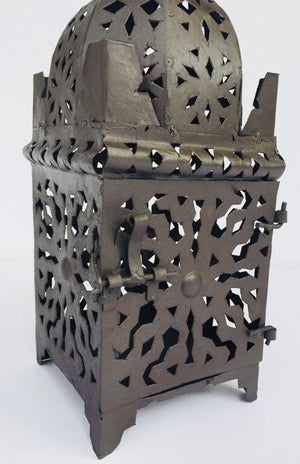 Moroccan Hurricane Metal Candle Lantern Indoor or Outdoor
