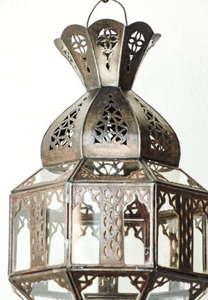 Handcrafted Moorish Glass Lantern Octagonal Shape