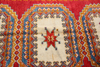 Vintage Moroccan Orange Berber Rug, Hand-Knotted Wool, 1960