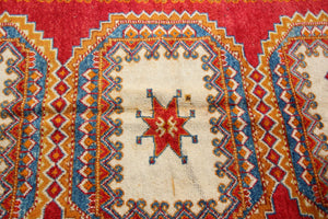1960s Vintage Orange Moroccan Berber Rug