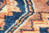 1960s Vintage Moroccan Tribal African Rug Indigo and Burnt Orange