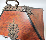 South Indian Netturpetti Jewelry Box, Teak & Brass, Circa 1950