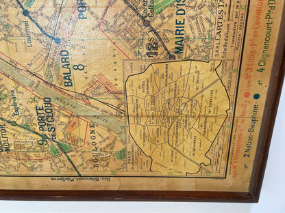 Vintage Paris Metro Map Print, Framed Mid-20th Century Artwork — additional view 19