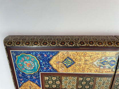 Moorish Persian Inlaid Micro Mosaic Backgammon and Chess Board