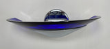 Postmodern Italian Cobalt Blue Murano Glass & Chrome Wall Sconce, 1980s 1 of 7