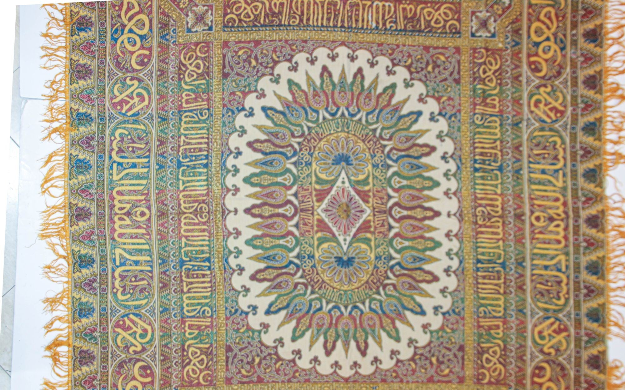 Antique Large Moorish Silk Textile Granada Spain Islamic Art