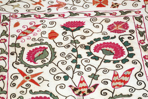 19th C. Suzani Bukhara Uzbekistan Antique Embroidered Islamic Art Textile Susani