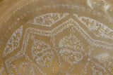 Antique Oversized Round Moroccan Polished Brass Tray Platter 19th C.