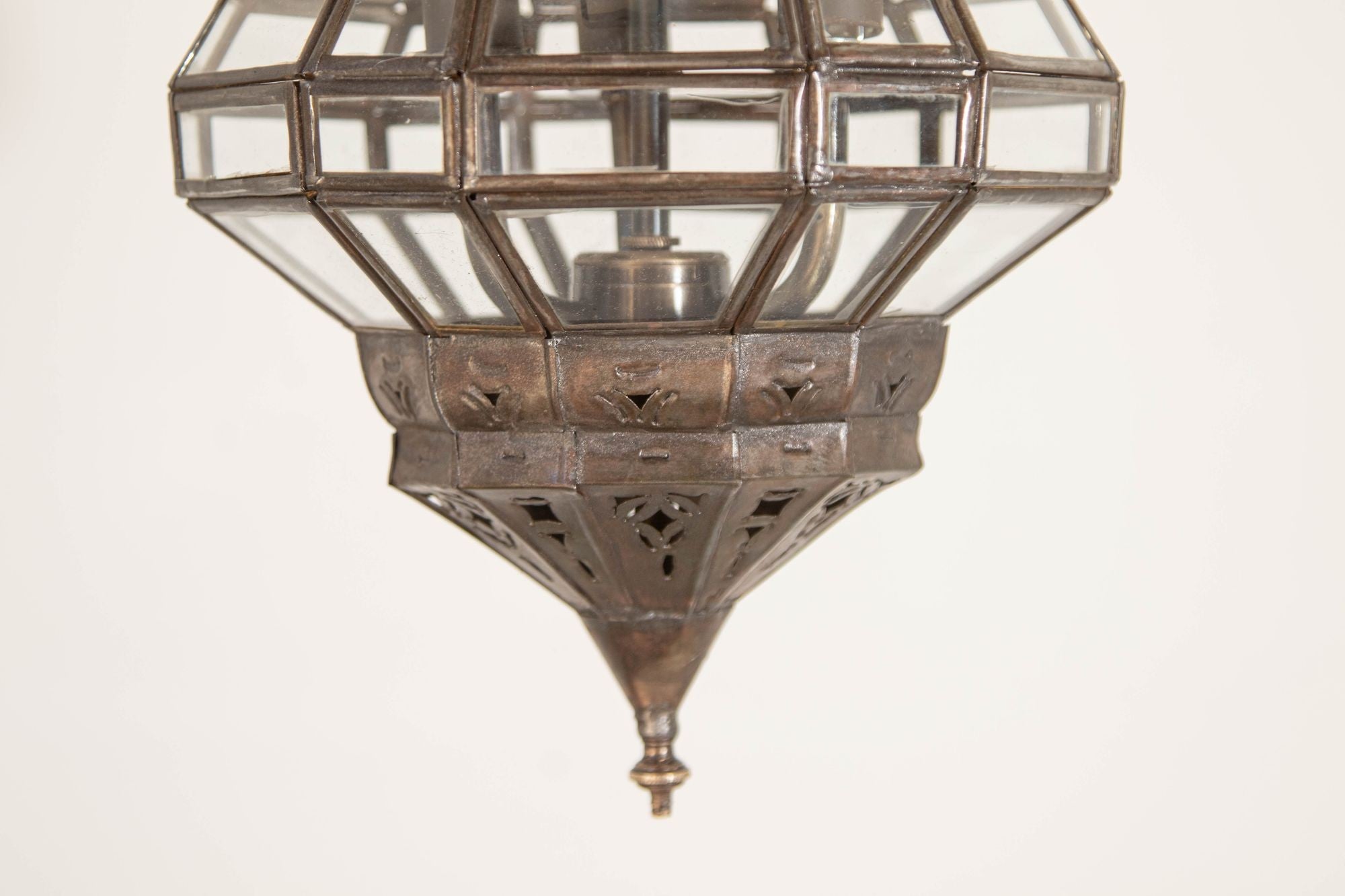 Vintage Moroccan Clear Glass Lantern Moorish Granada Spanish Style