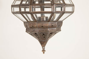 Vintage Moroccan Clear Glass Lantern Moorish Granada Spanish Style