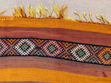 1960s Vintage Flat-Weave Berber Moroccan Rug