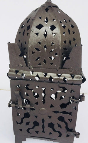 Moroccan Hurricane Metal Candle Lantern Indoor or Outdoor