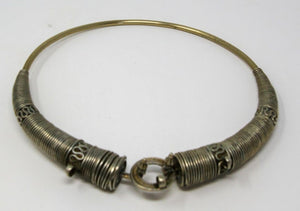 Traditional Silver Torque Necklace Chocker from Rajasthan India