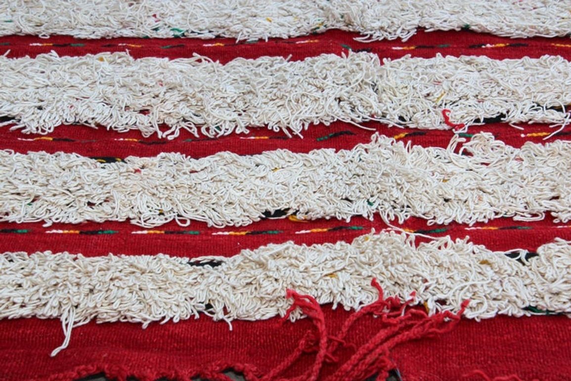 1960s Moroccan Vintage Berber Textile with Sequins North Africa, Handira