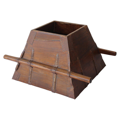 Antique Chinese Elmwood Rice Measure Basket, Handcrafted, Circa 1880 — main image