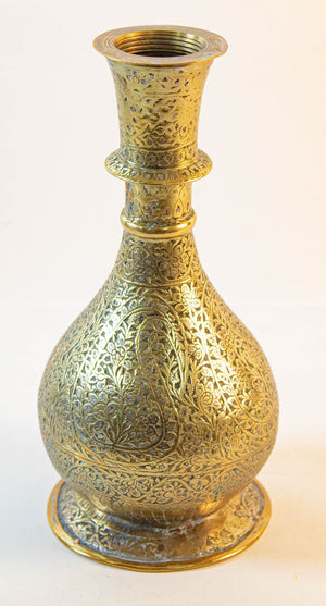Antique Mughal Engraved 19th Century Hookah Base Indo-Persian