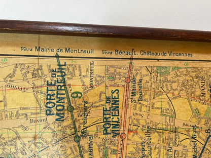 Vintage Paris Metro Map Print, Framed Mid-20th Century Artwork — additional view 20