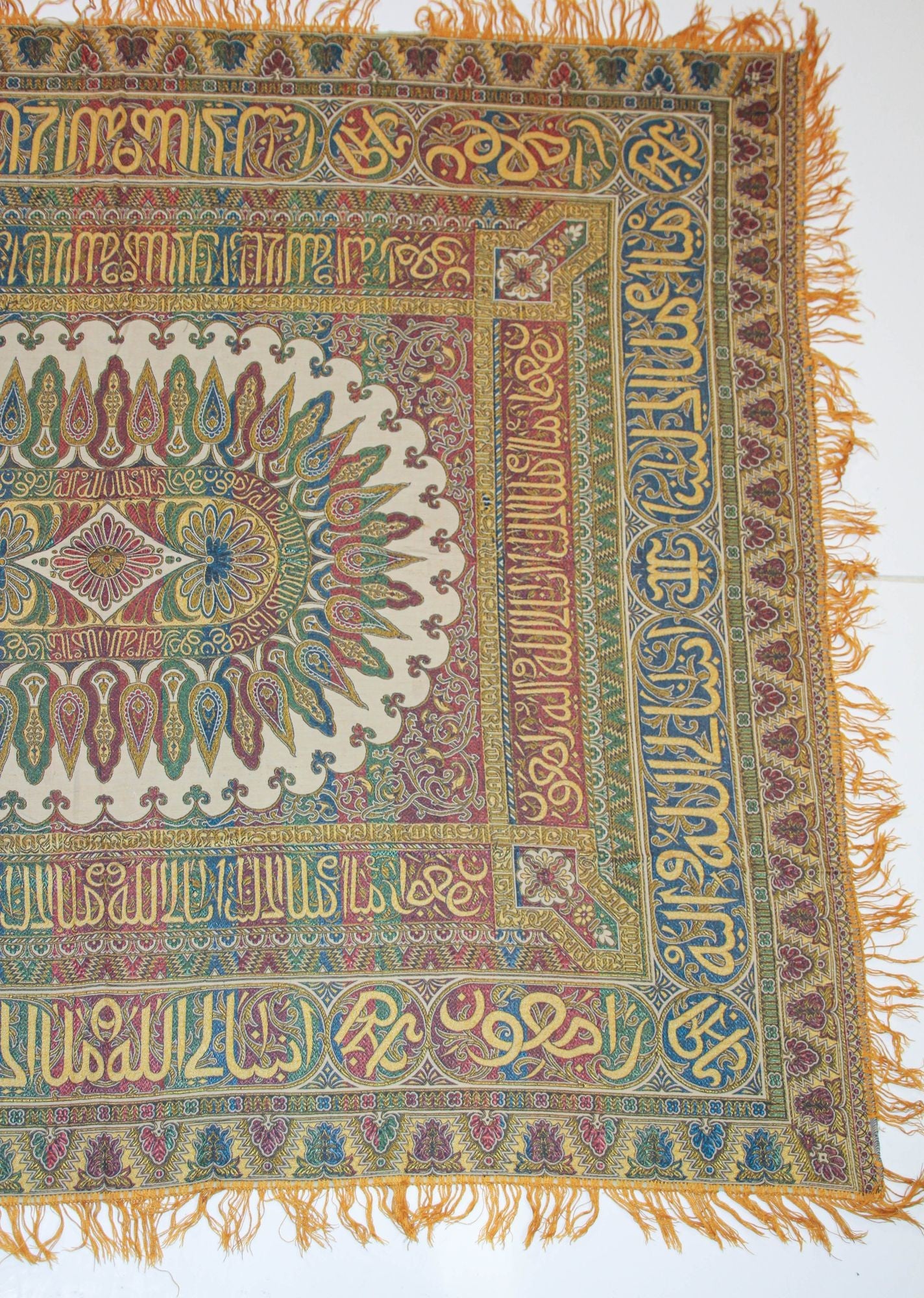Antique Large Moorish Silk Textile Granada Spain Islamic Art