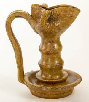 Antique Islamic Persian Nishapur Style Ceramic Glazed Oil Lamp