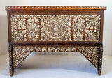 1 Large 19th-Century Ottoman Levantine Mother-of-Pearl Inlaid Dowry Chest