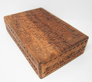Anglo Raj Hand Carved Wooden Decorative Jewelry Box