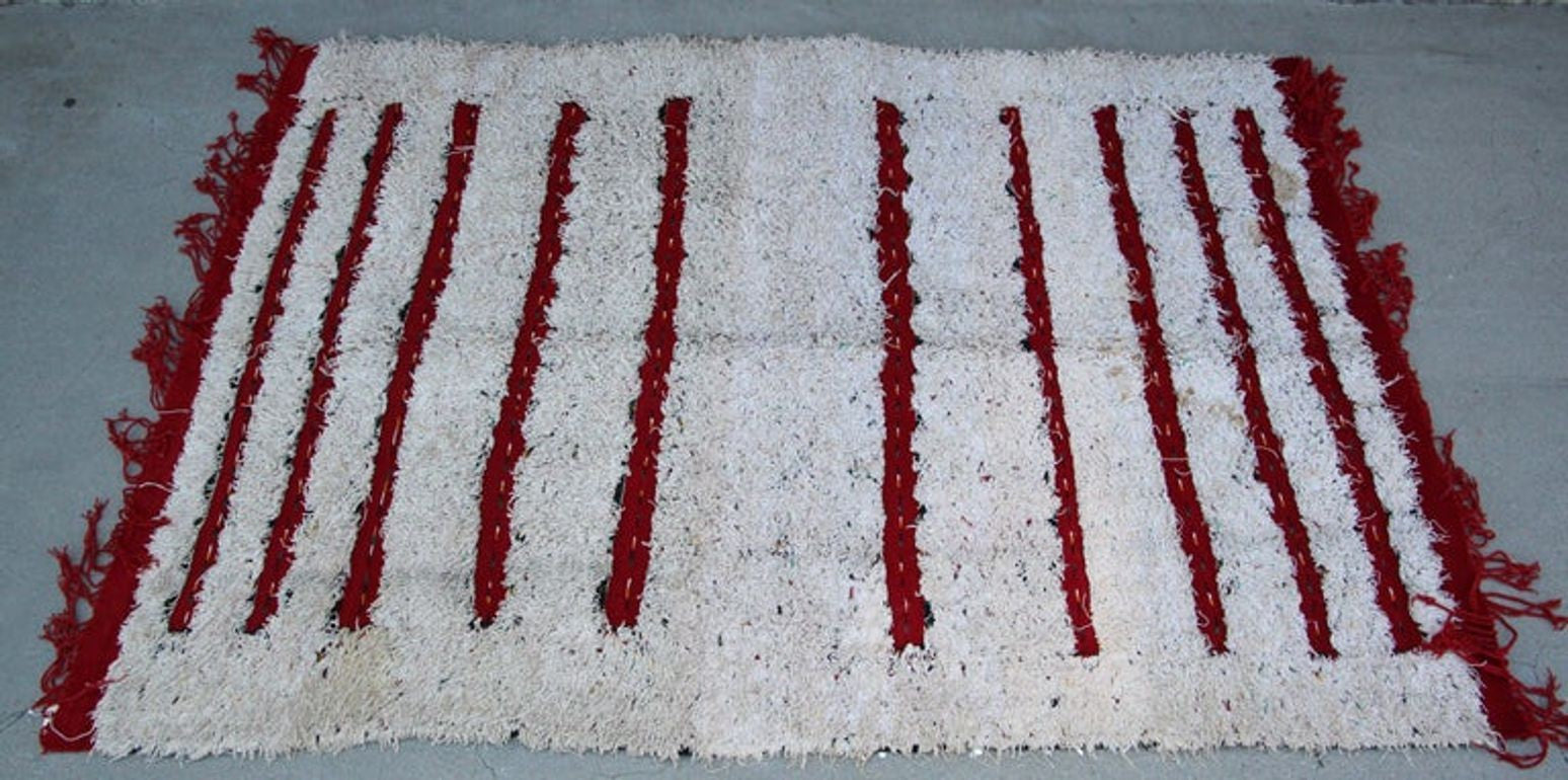 1960s Moroccan Vintage Berber Textile with Sequins North Africa, Handira
